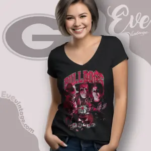 halloween georgia bulldogs horror team v neck tshirt