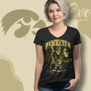 halloween iowa hawkeyes horror team v neck tshirt