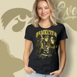 halloween iowa hawkeyes horror team women t shirt