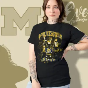 halloween michigan wolverines horror team women t shirt