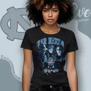 halloween nc tar heels horror team women t shirt