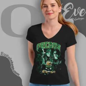 halloween oregon ducks horror team v neck tshirt