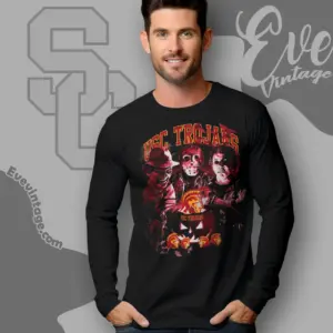 halloween usc trojans horror team long sleeve tee