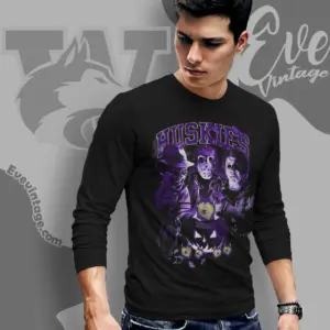 halloween washington huskies horror team long sleeve tee