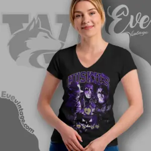 halloween washington huskies horror team v neck tshirt
