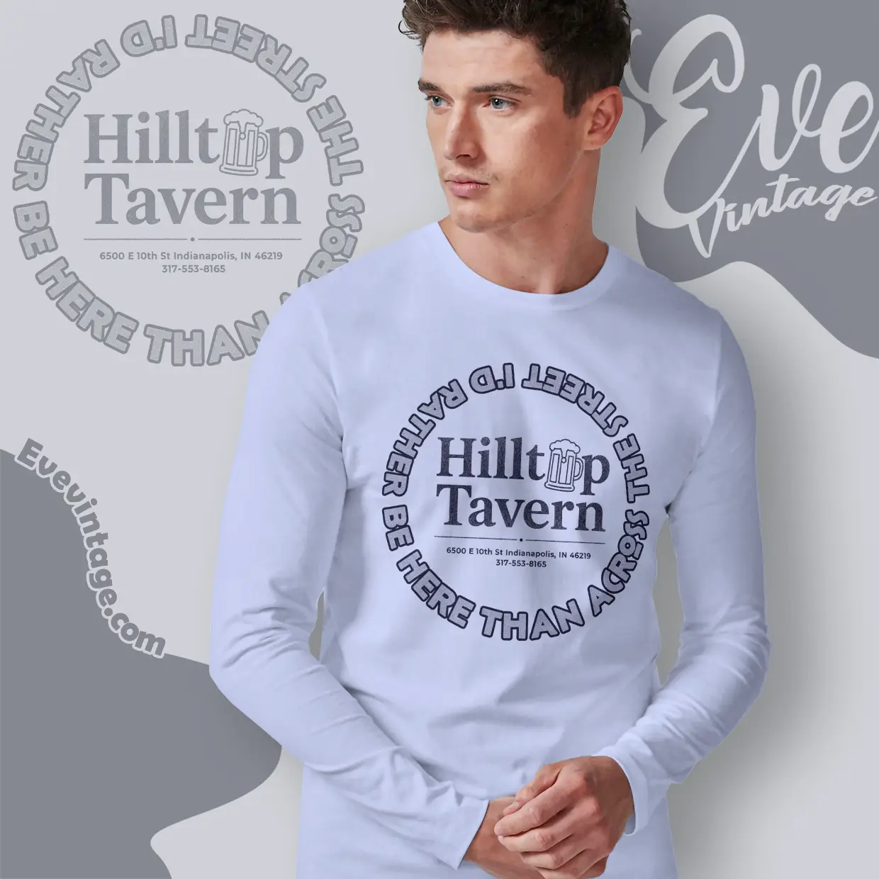 hilltop tavern indianapolis dive bar long sleeve tee hilltop tavern indianapolis dive bar long sleeve tee
