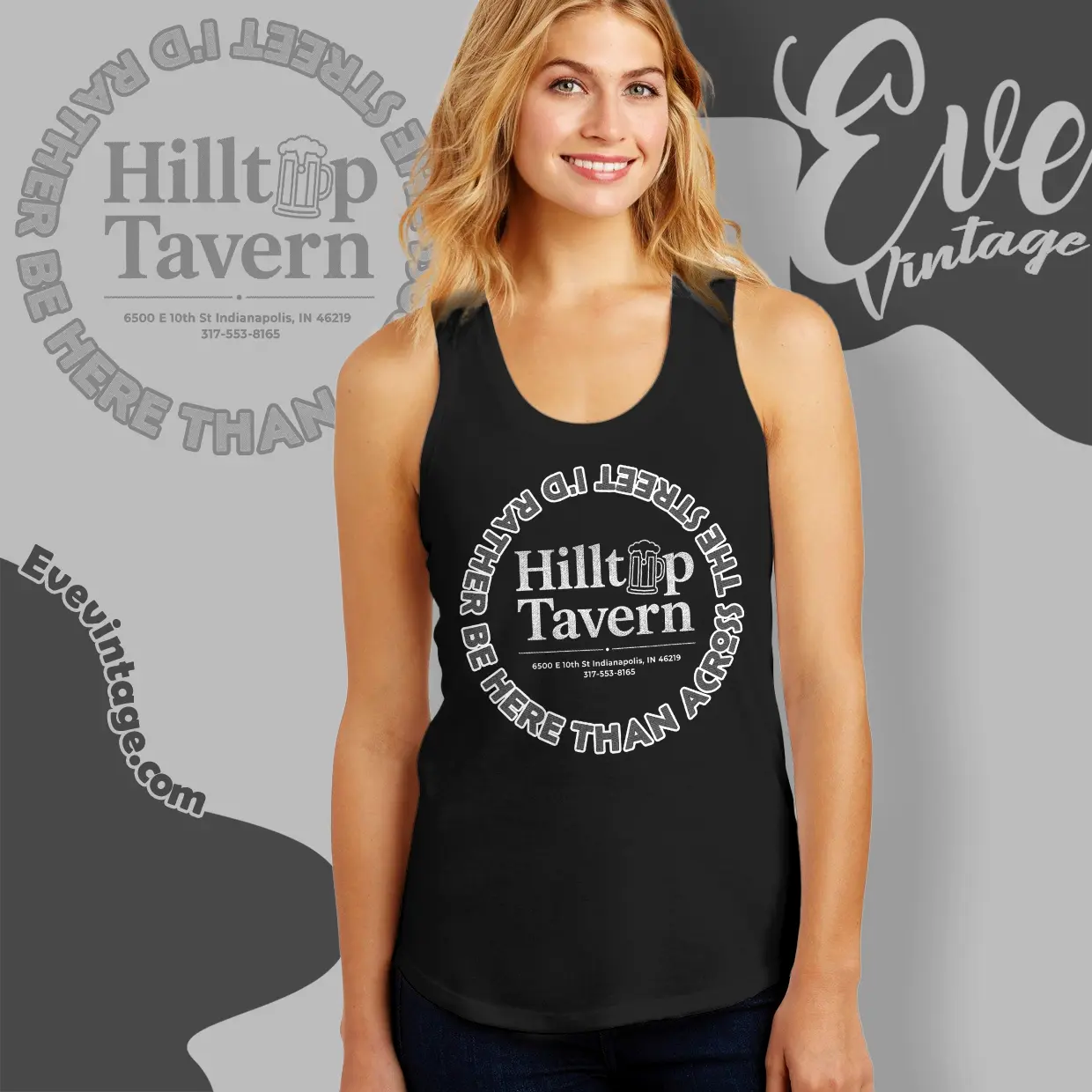 hilltop tavern indianapolis dive bar tank top racerback hilltop tavern indianapolis dive bar tank top racerback