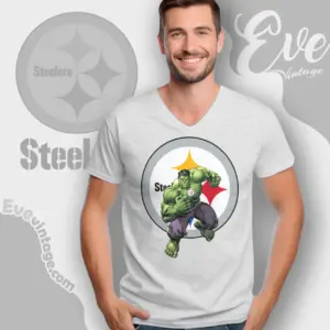 hulk pittsburgh steelers v neck tshirt