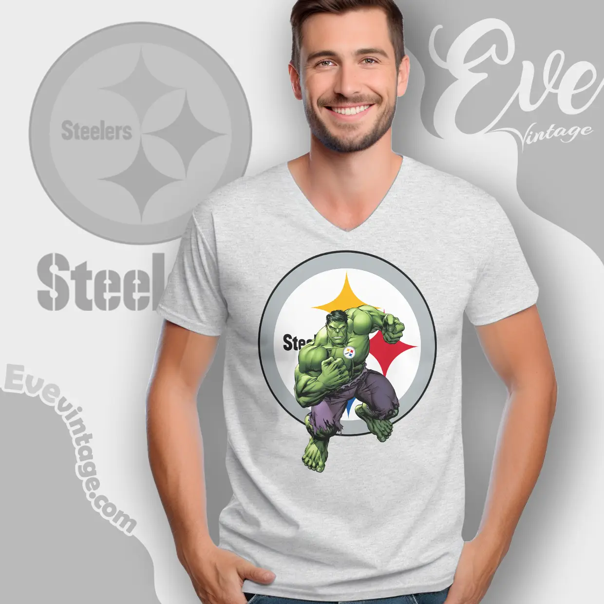 hulk pittsburgh steelers v neck tshirt hulk pittsburgh steelers v neck tshirt