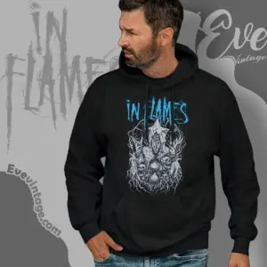 in flames burried time dark hoodie