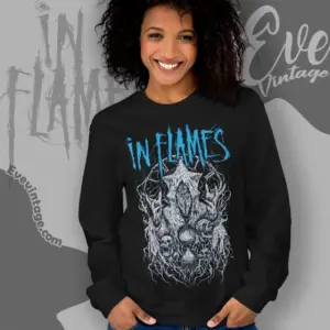 in flames burried time dark sweatshirt
