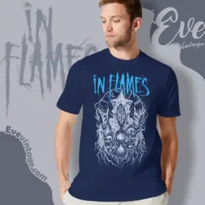in flames burried time dark t shirt