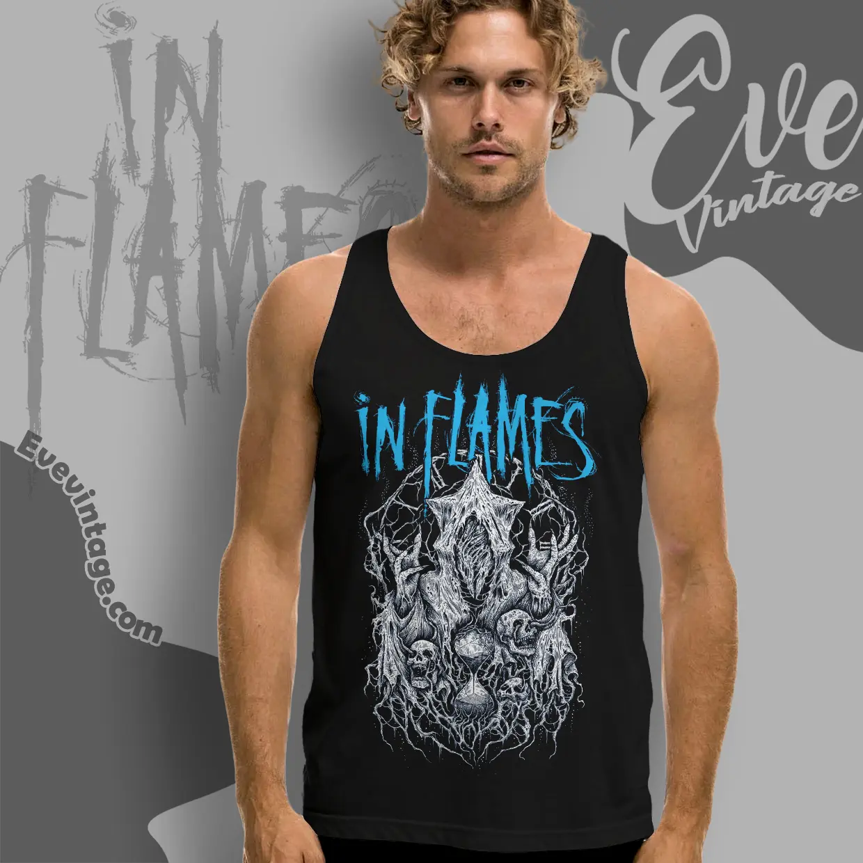in flames burried time dark tank top racerback in flames burried time dark tank top racerback