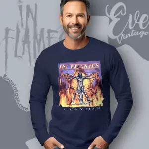 in flames clayman album cover long sleeve tee