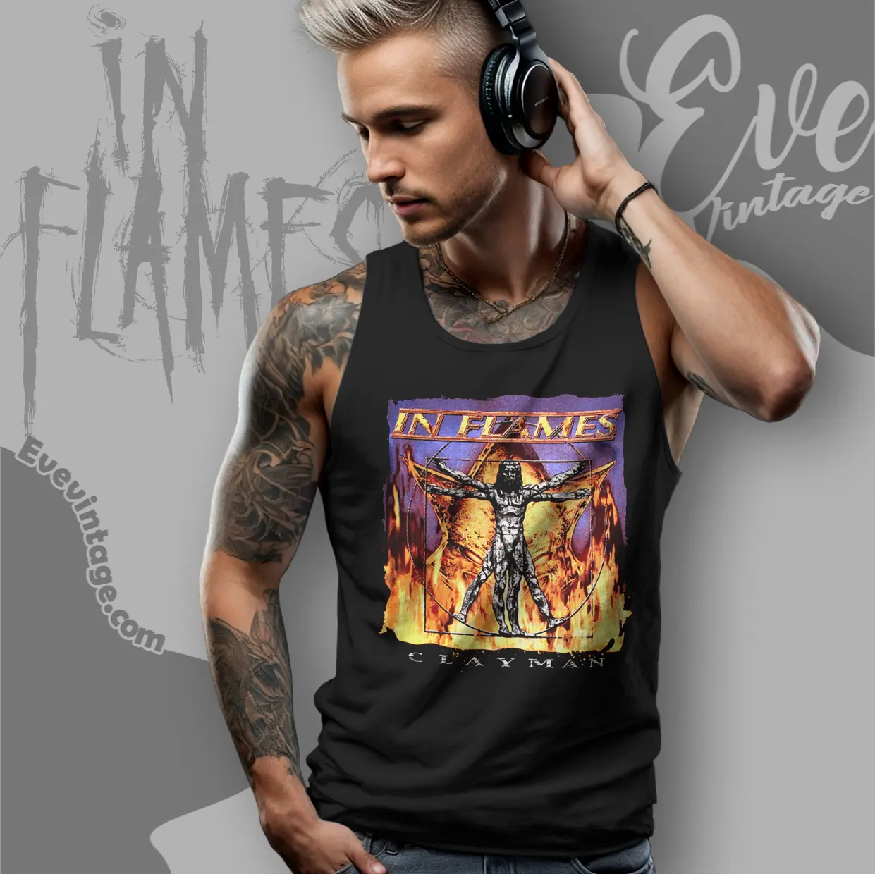 in flames clayman album cover tank top racerback in flames clayman album cover tank top racerback