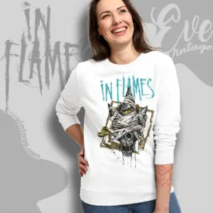 in flames clockwork skull sweatshirt