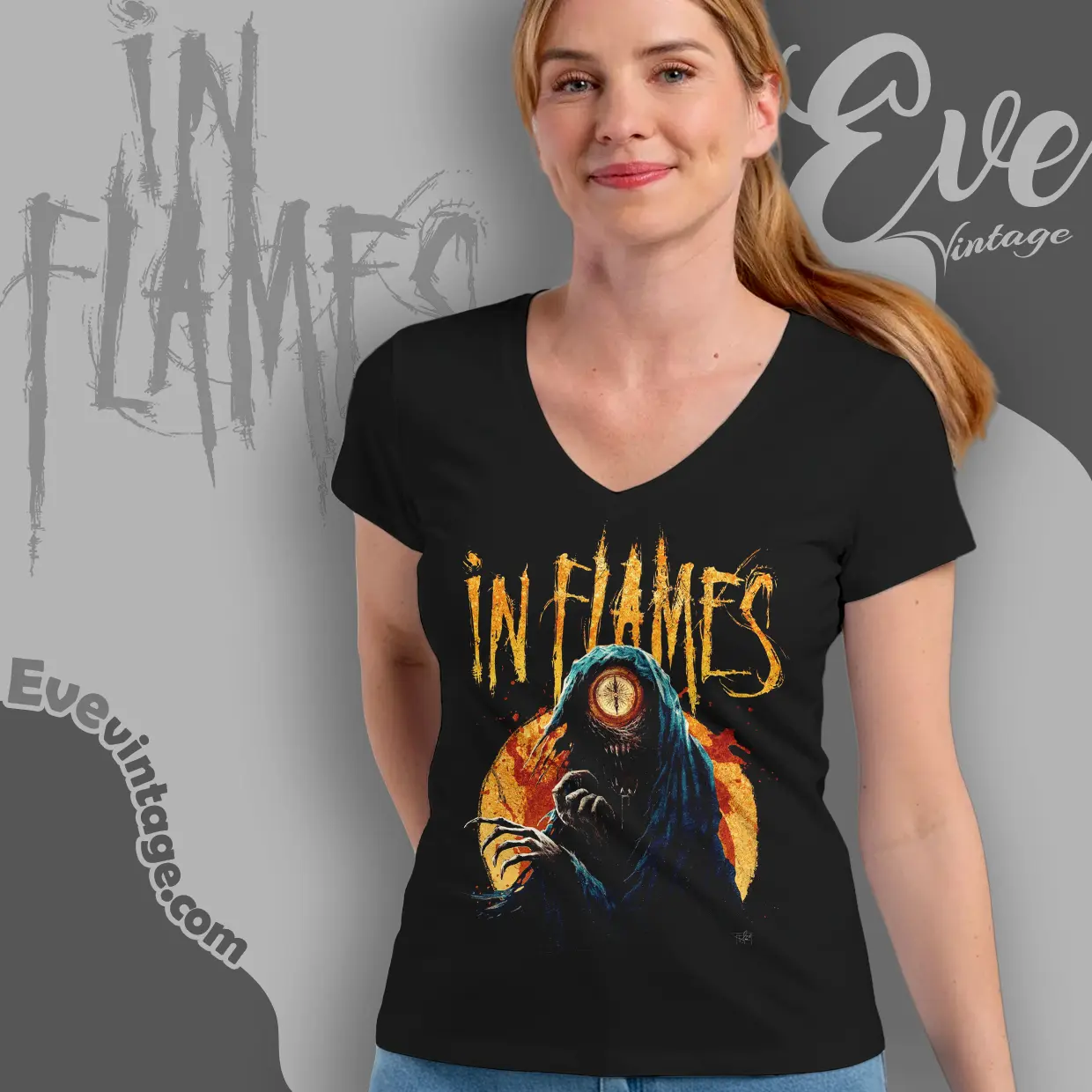 in flames cyclops compass v neck tshirt in flames cyclops compass v neck tshirt