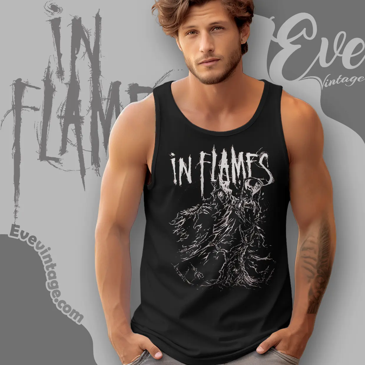 in flames end of time tank top racerback in flames end of time tank top racerback