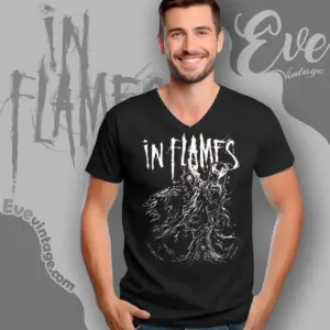 in flames end of time v neck tshirt