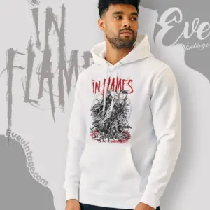 in flames end of time white hoodie
