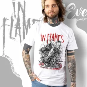 in flames end of time white t shirt