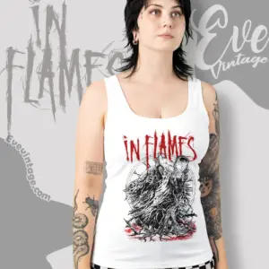 in flames end of time white tank top racerback
