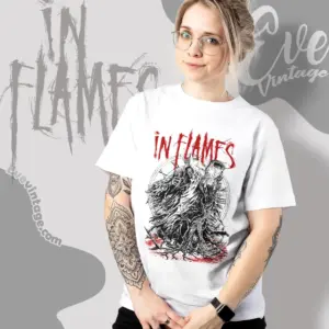 in flames end of time white women t shirt