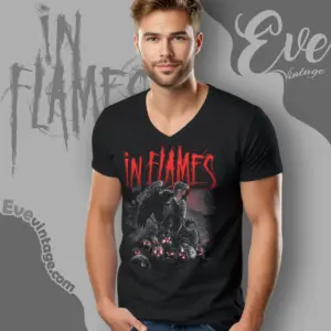 in flames european tour 2026 v neck tshirt