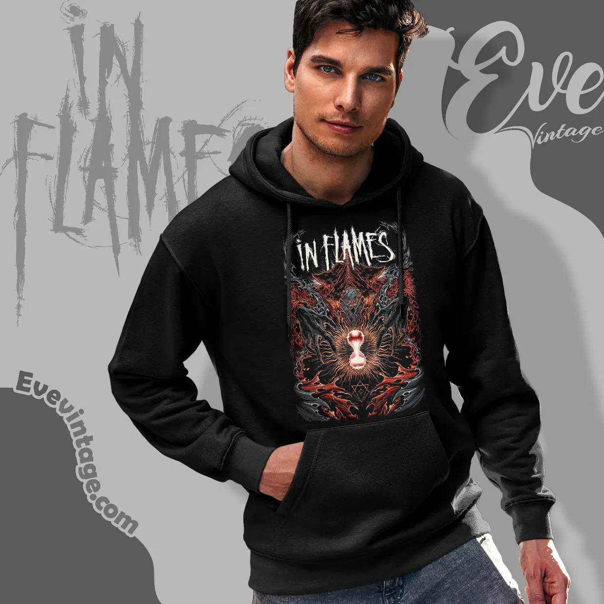 in flames ghost in my head hoodie in flames ghost in my head hoodie