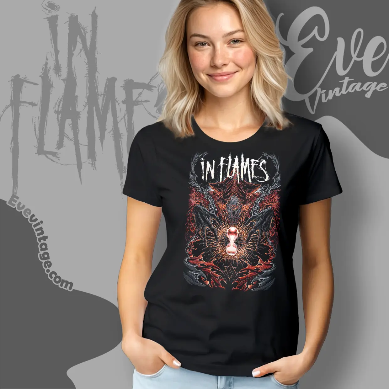 in flames ghost in my head women t shirt in flames ghost in my head women t shirt