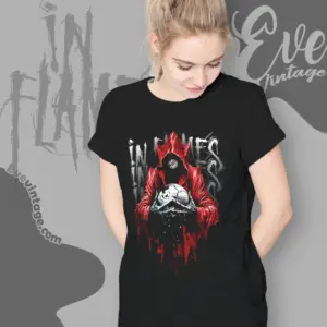 in flames jester drip women t shirt