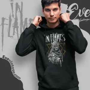 in flames jester horn hoodie