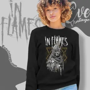 in flames jester horn sweatshirt