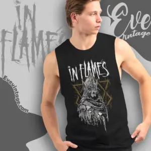 in flames jester horn tank top racerback