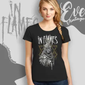 in flames jester horn women t shirt