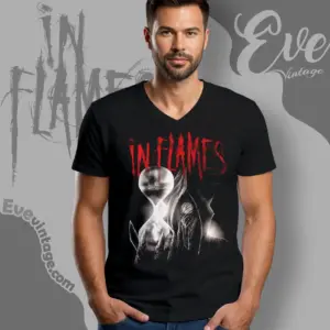 in flames meet your maker v neck tshirt