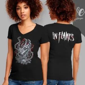 in flames rise of darkness v neck tshirt