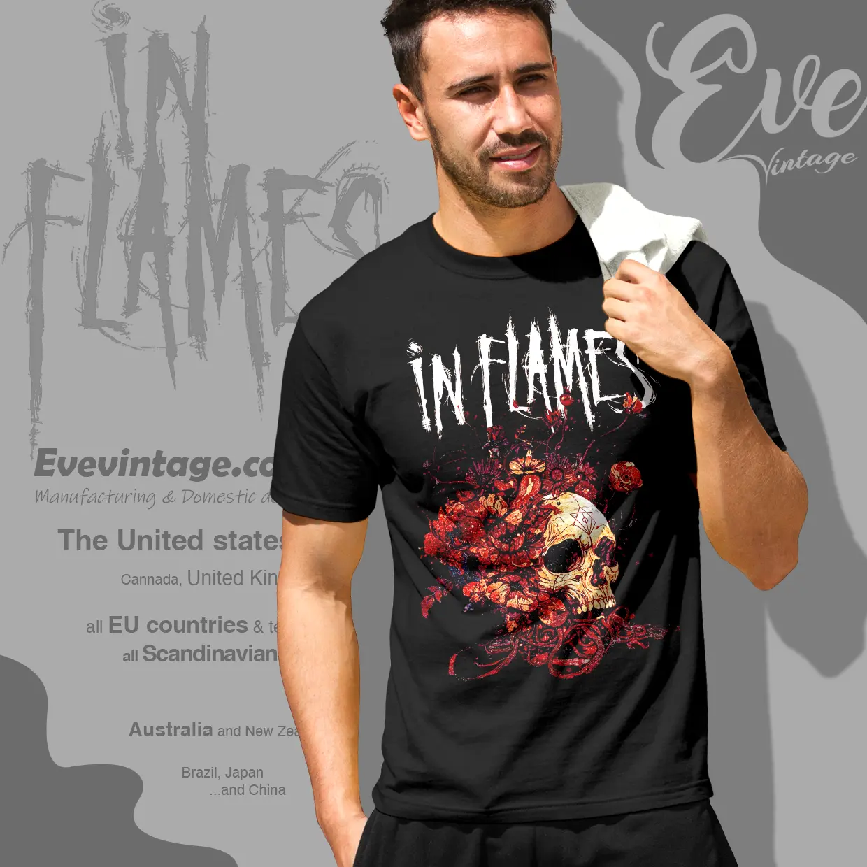 in flames skull vines t shirt in flames skull vines t shirt