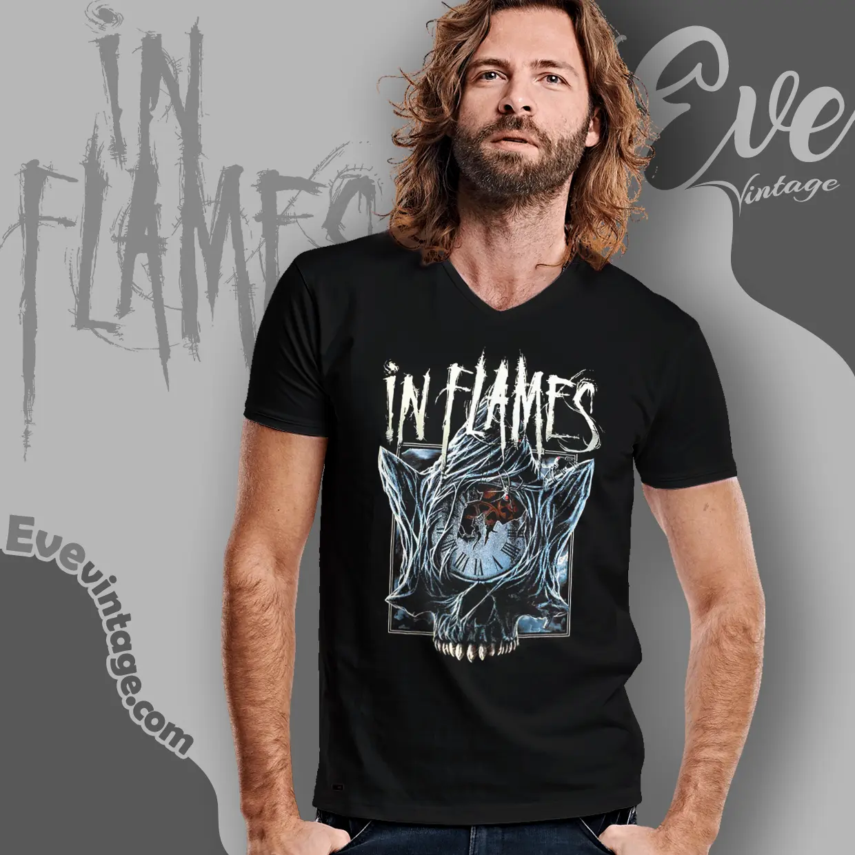 in flames the great deceiver v neck tshirt in flames the great deceiver v neck tshirt