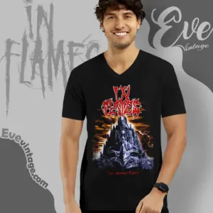 in flames the jester race v neck tshirt