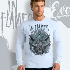 in flames the wheel turns long sleeve tee