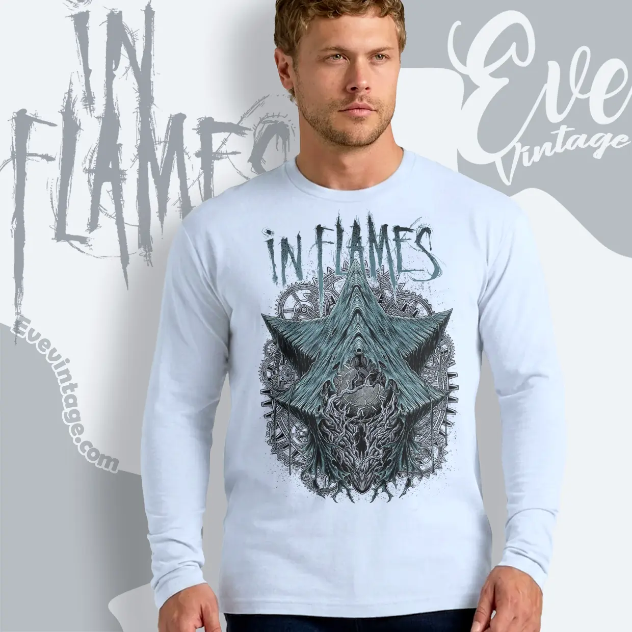 in flames the wheel turns long sleeve tee in flames the wheel turns long sleeve tee