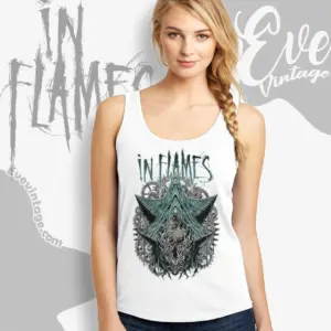 in flames the wheel turns tank top racerback