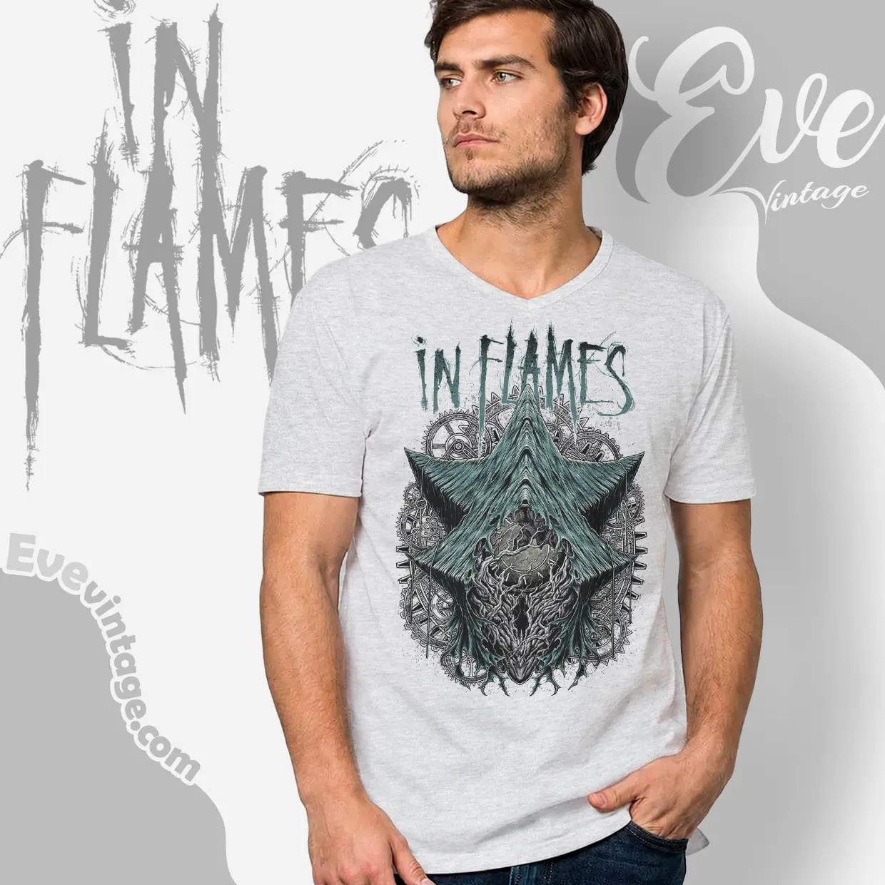 in flames the wheel turns v neck tshirt in flames the wheel turns v neck tshirt