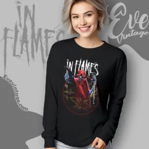 in flames time jester long sleeve tee