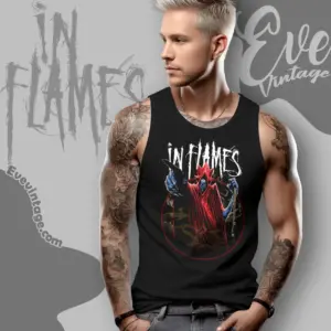 in flames time jester tank top racerback
