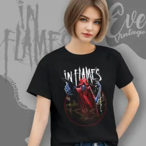 in flames time jester women t shirt