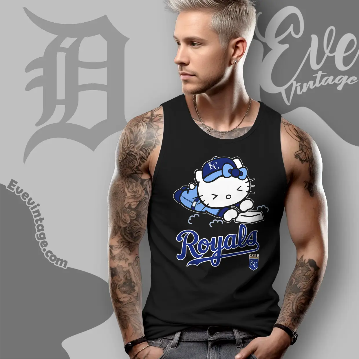 kansas city royals hello kitty sliding into home tank top racerback kansas city royals hello kitty sliding into home tank top racerback