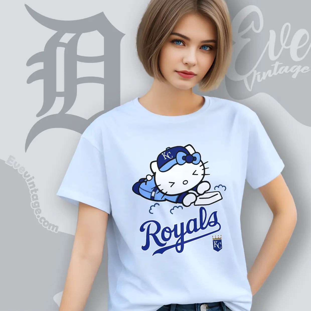 kansas city royals hello kitty sliding into home women t shirt kansas city royals hello kitty sliding into home women t shirt
