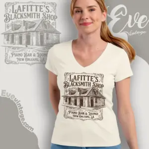 lafittes blacksmith shop bar v neck tshirt